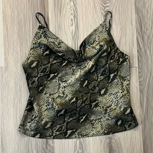 Dance + Marvel snakeskin tank, cowl neck, blouse